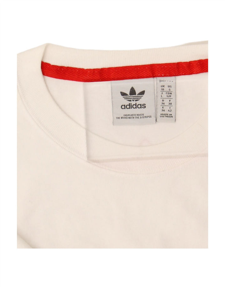 ADIDAS Womens Graphic T-Shirt Top UK 10 Small White