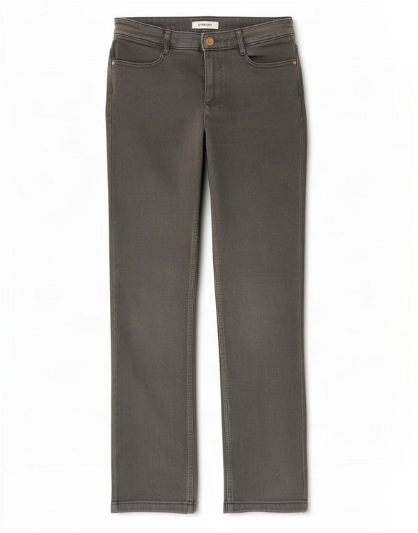 Marks & Spencer Womens Straight Jeans UK 10 Small W30 L28 Khaki Cotton