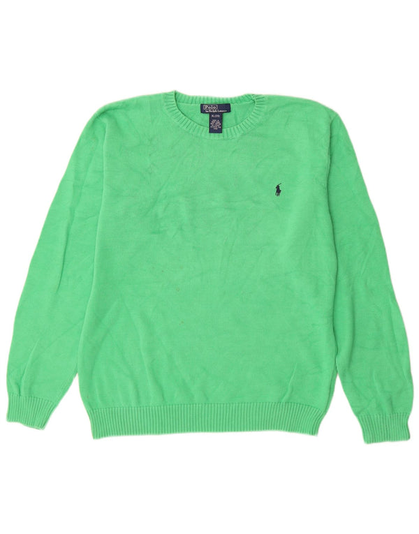Polo Ralph Lauren Boys Crew Neck Jumper Sweater 15-16 Years XL Green Cotton