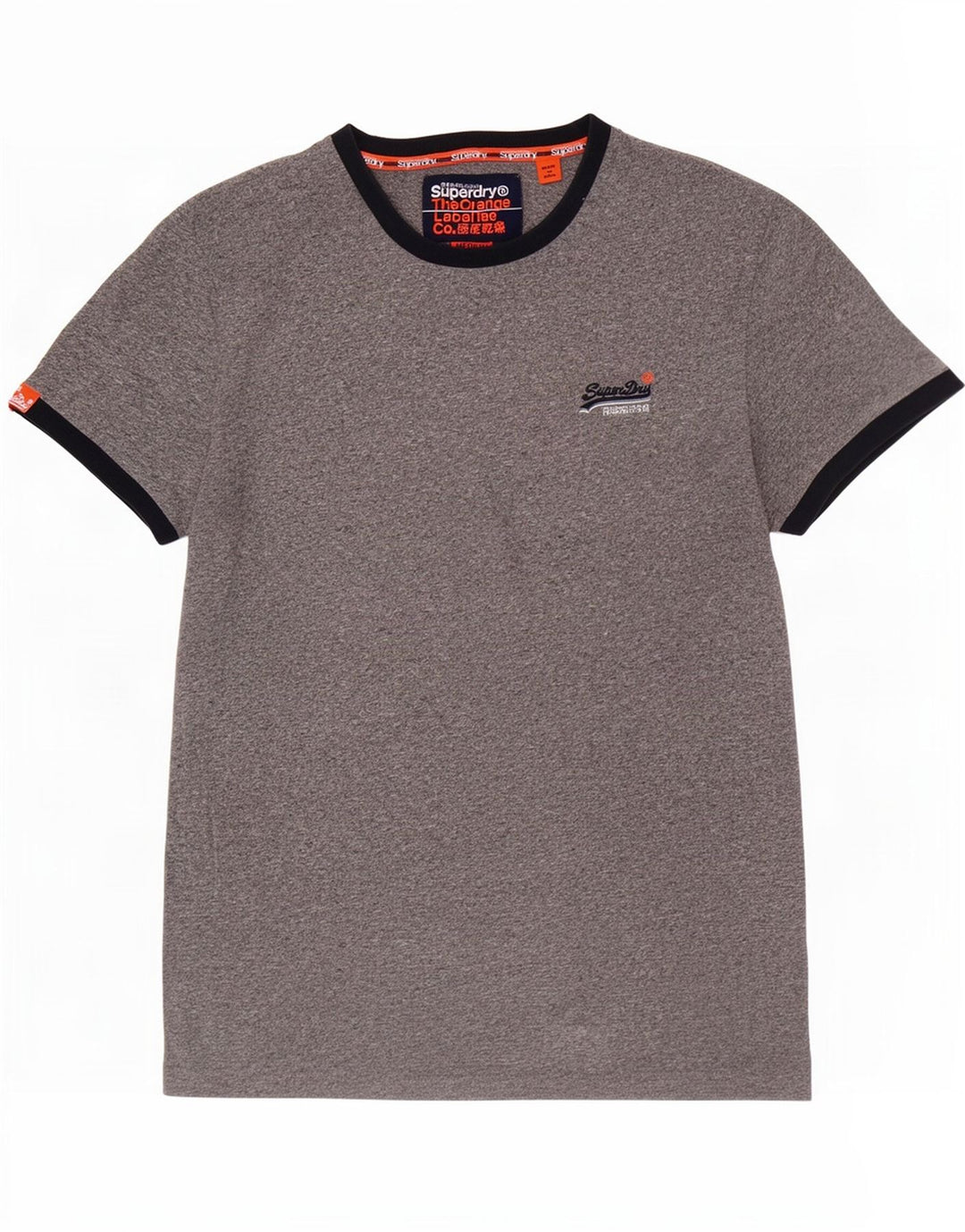 Superdry Mens T-Shirt Top Medium Grey Flecked Cotton