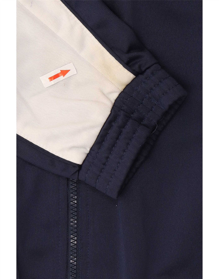 Asics Mens Graphic Tracksuit Top Jacket Large Navy Blue Colourblock