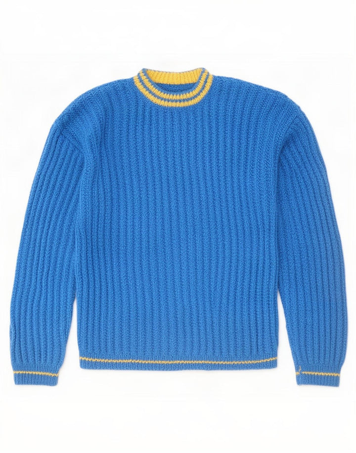 Vintage Mens Crew Neck Jumper Sweater Large Blue