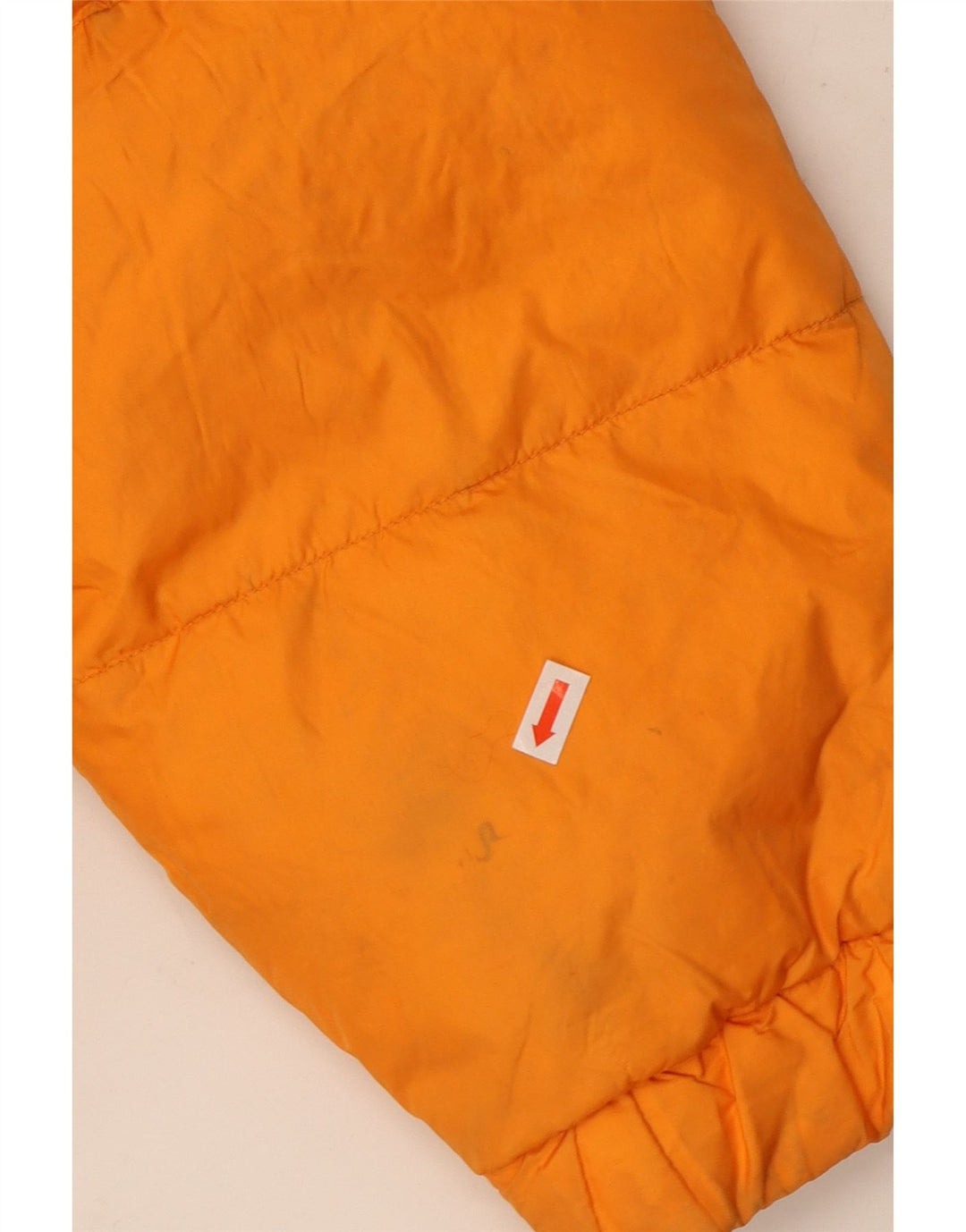 Vintage Mens Graphic Hooded Padded Jacket UK 42 XL Orange Polyester