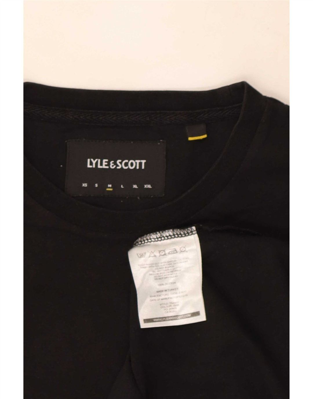 Lyle & Scott Mens T-Shirt Top Medium Black Cotton