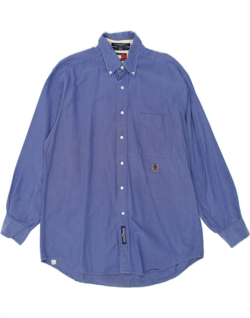 TOMMY HILFIGER Mens Shirt Size 15 1/2 Medium Blue Cotton | Vintage Tommy Hilfiger | Thrift | Second-Hand Tommy Hilfiger | Used Clothing | Messina Hembry 