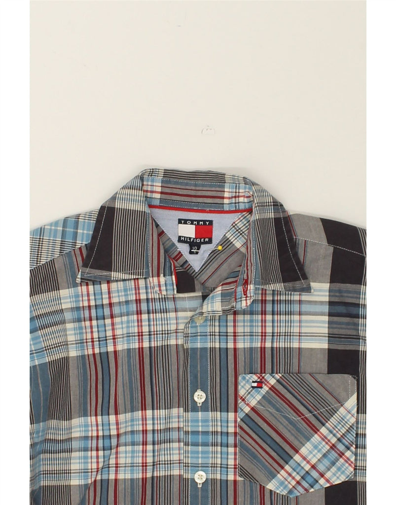 TOMMY HILFIGER Boys Shirt 9-10 Years Small Grey Check Cotton | Vintage Tommy Hilfiger | Thrift | Second-Hand Tommy Hilfiger | Used Clothing | Messina Hembry 