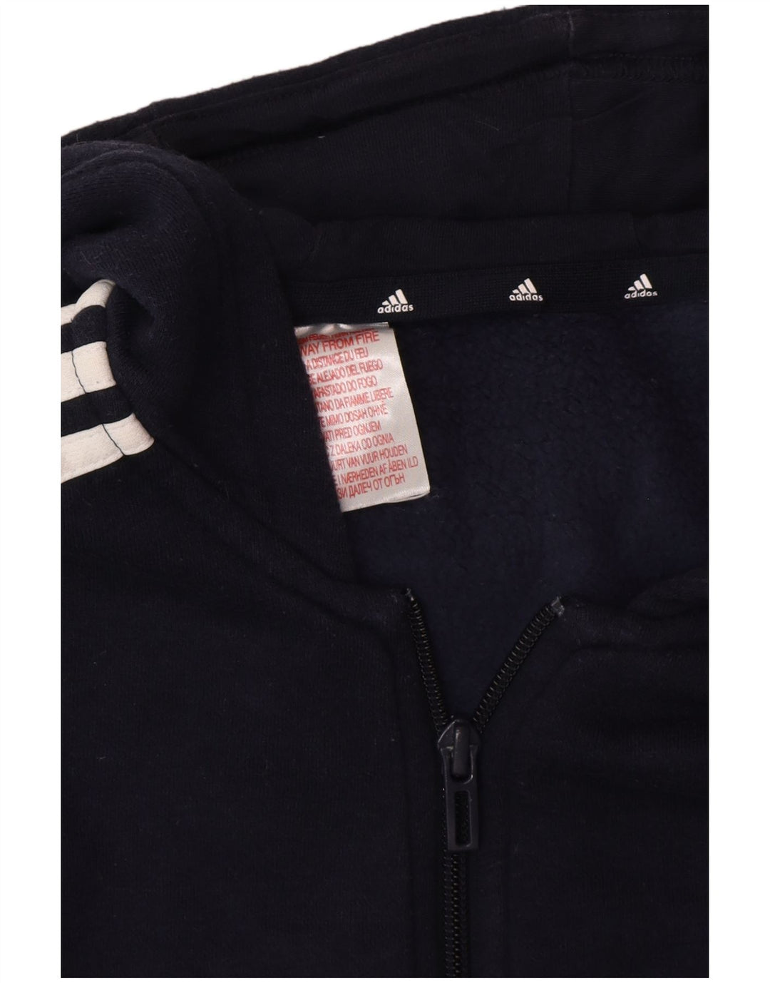 Adidas Mens Zip Hoodie Sweater Small Navy Blue