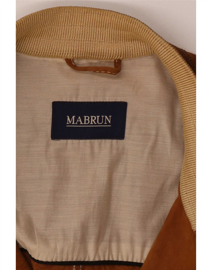 Mabrun Mens Suede Bomber Jacket IT 54 2XL Beige