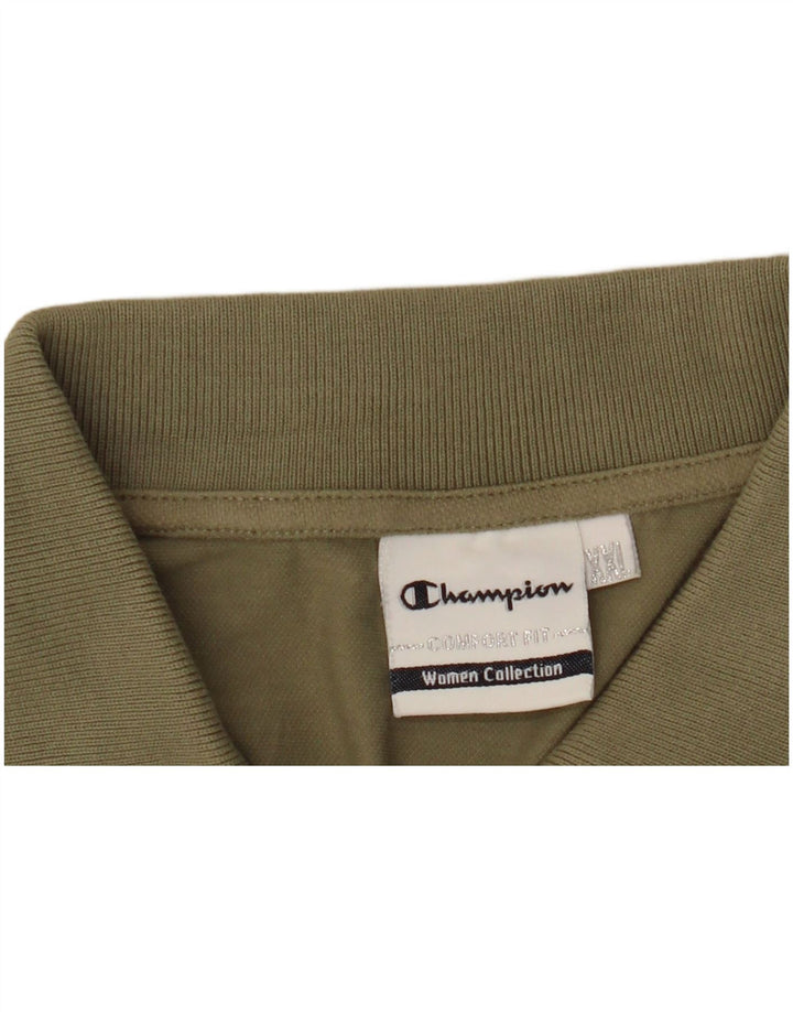 Champion Womens Polo Shirt UK 20 2XL Khaki