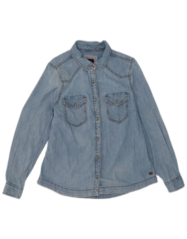 Crew Clothing Womens Denim Shirt UK 14 Large Blue Cotton