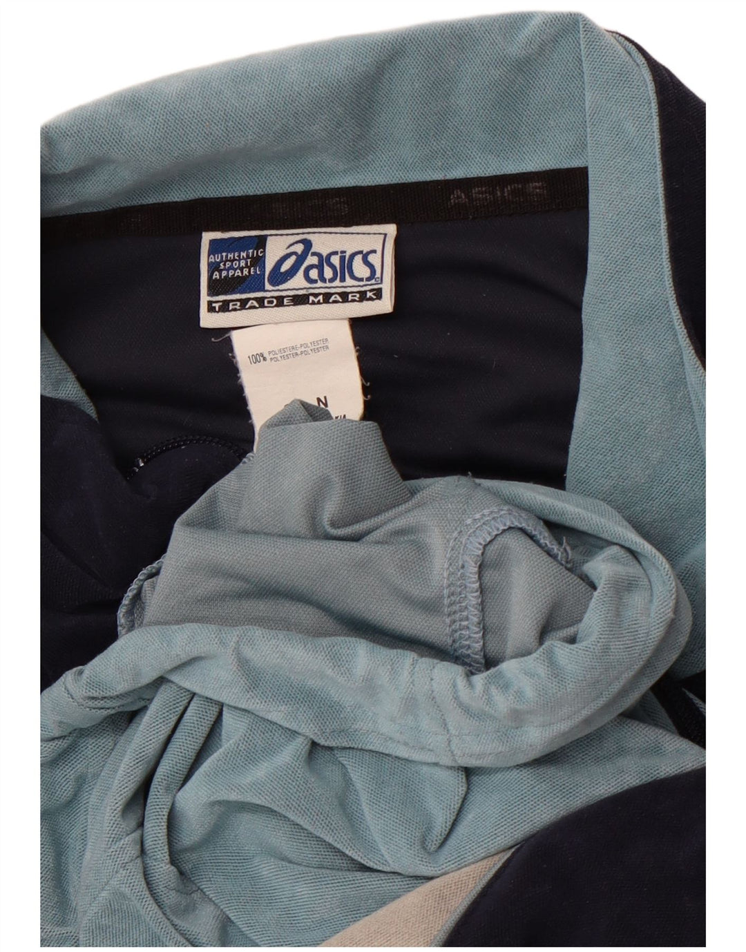 ASICS Mens Tracksuit Top Jacket Large Blue Colourblock Polyester Sports