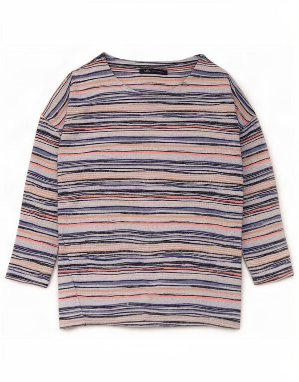 Marks & Spencer Womens Top 3/4 Sleeve UK 8 Small Multicoloured Striped