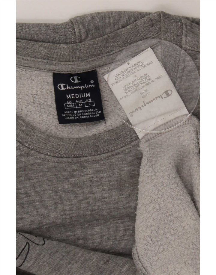 Champion Mens Graphic Sweatshirt Jumper Medium Grey Flecked Cotton