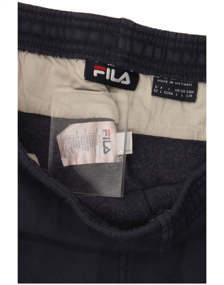 Fila Womens Tracksuit Trousers UK 16 Large  Navy Blue Cotton