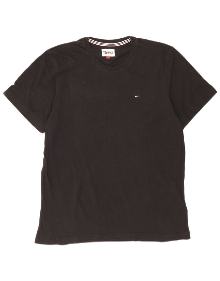 Tommy Hilfiger Mens T-Shirt Top Large Black Cotton