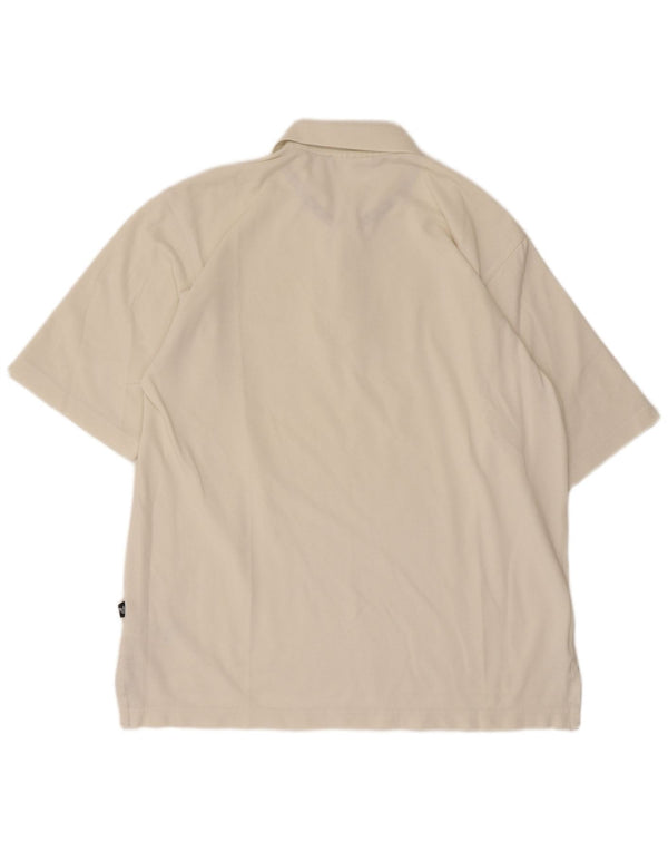 Adidas Mens Polo Shirt UK 42/44 Large Off White Cotton
