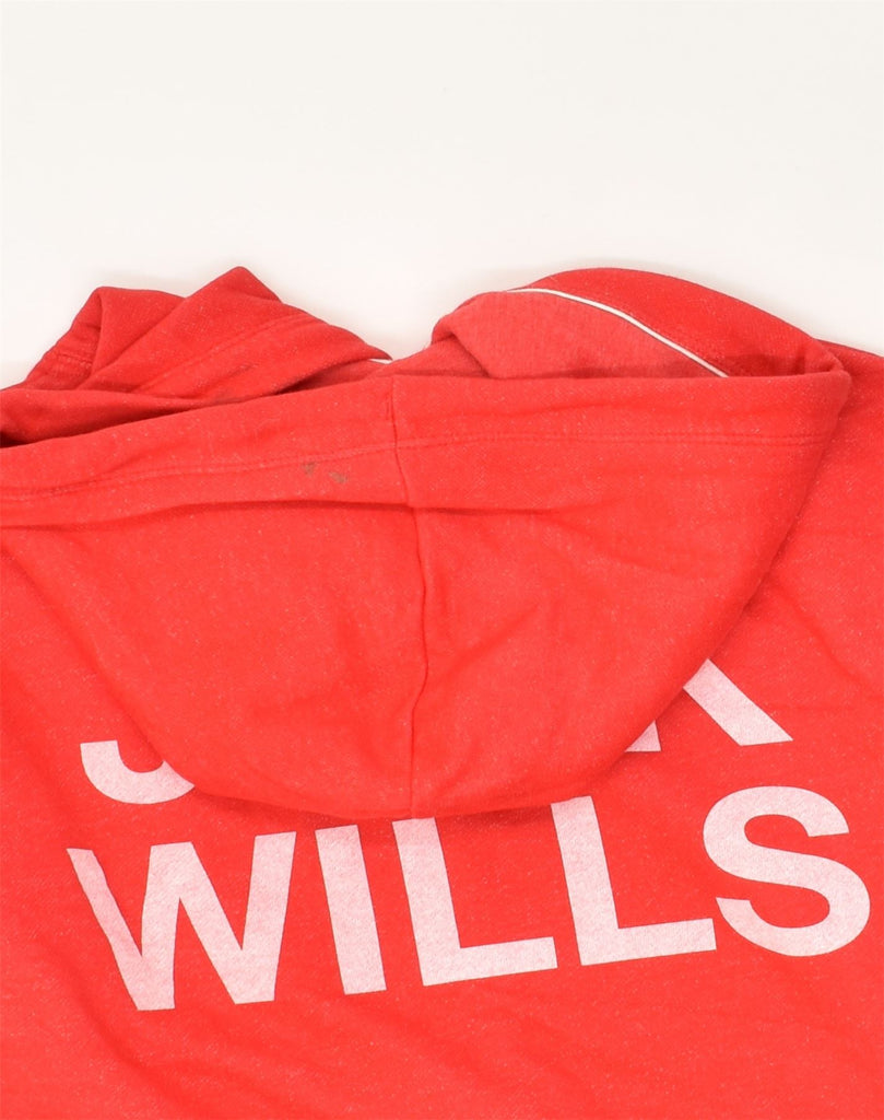 JACK WILLS Mens Graphic Zip Hoodie Sweater Small Red Cotton | Vintage Jack Wills | Thrift | Second-Hand Jack Wills | Used Clothing | Messina Hembry 