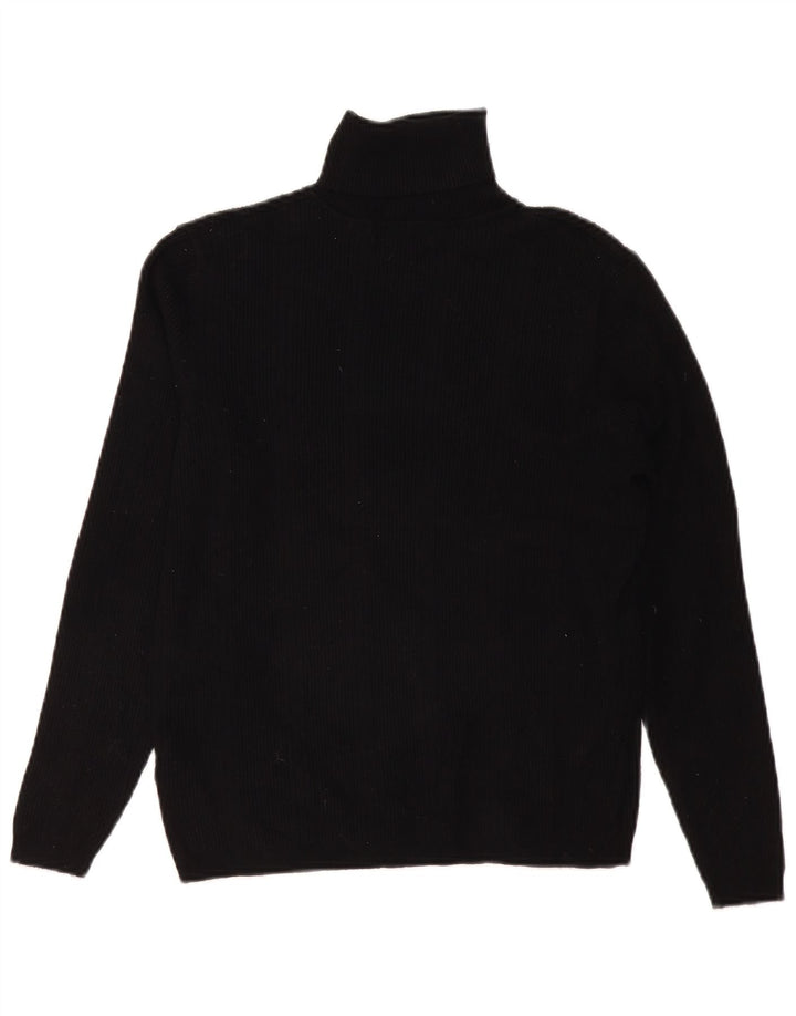 Marks & Spencer Womens Roll Neck Jumper Sweater UK 14 Medium Black Viscose