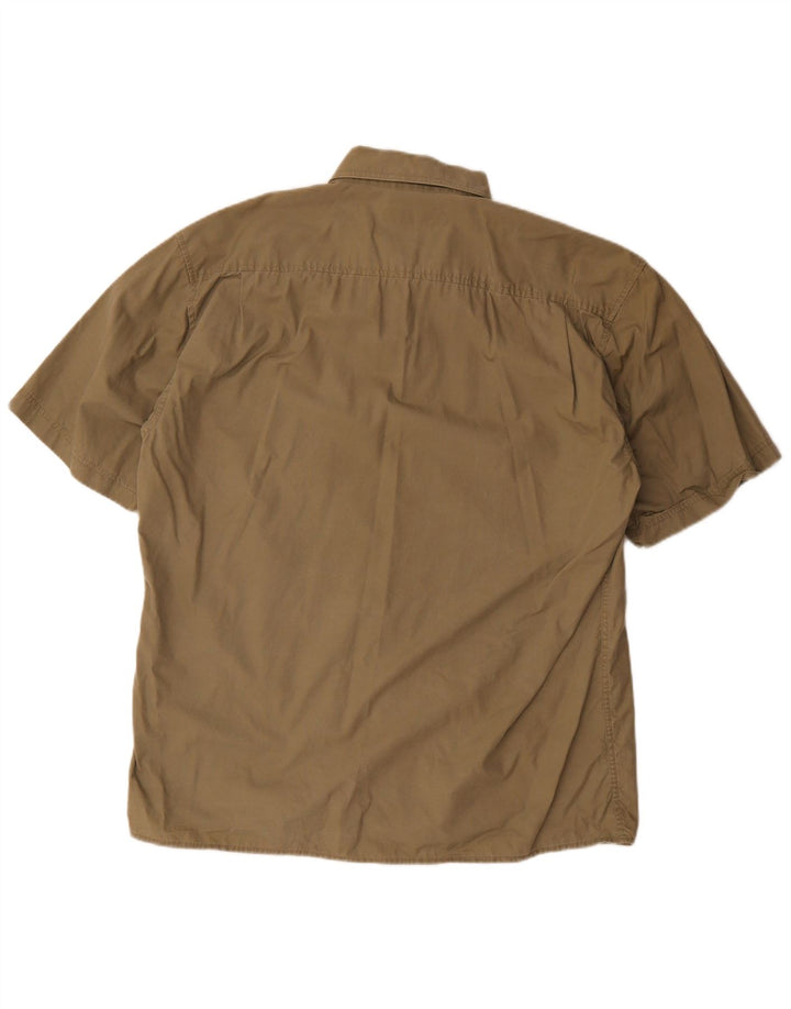Wrangler Mens Short Sleeve Shirt XL Khaki Cotton