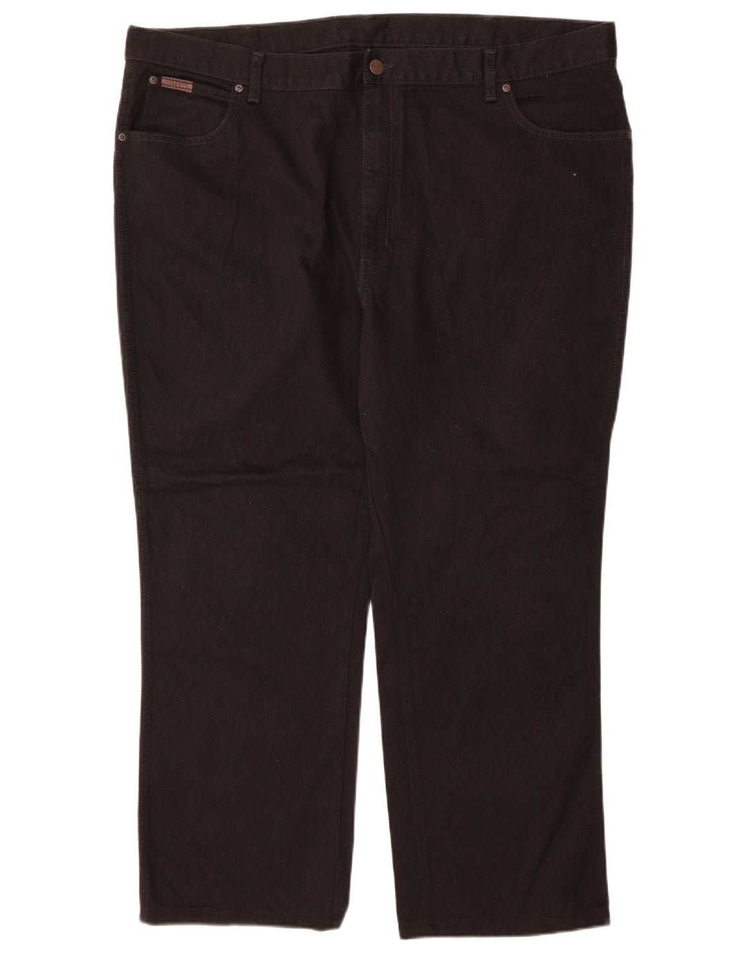 Wrangler Mens Texas Straight Jeans W46 L30 Black Cotton