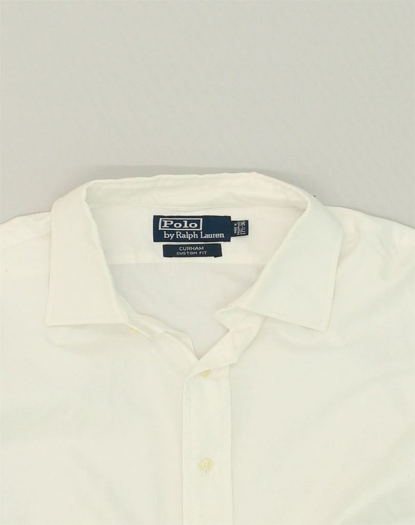 POLO RALPH LAUREN Mens Custom Fit Shirt Size 17 1/2  XL White Cotton | Vintage Polo Ralph Lauren | Thrift | Second-Hand Polo Ralph Lauren | Used Clothing | Messina Hembry 