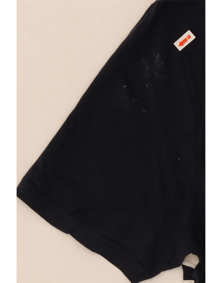 ELLESSE Mens T-Shirt Top Medium Navy Blue Colourblock Cotton