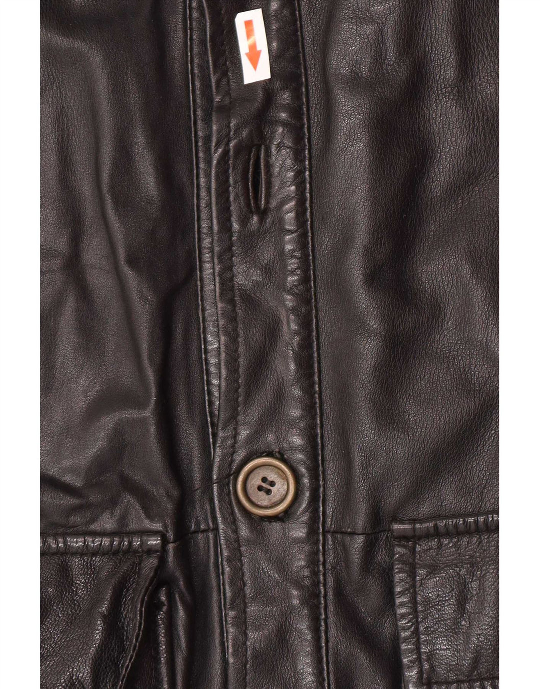 Squero Mens Military Leather Jacket UK 36 Small Black