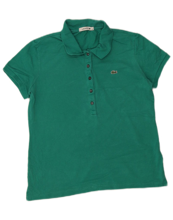 Lacoste Womens Polo Shirt Size 40 Medium Green Cotton