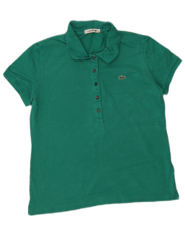 Lacoste Womens Polo Shirt Size 40 Medium Green Cotton