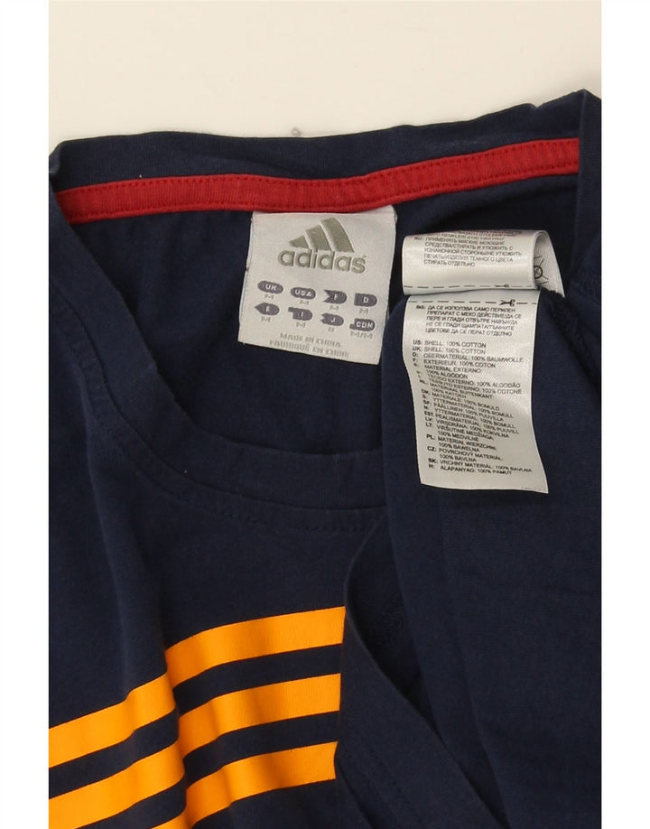 Adidas Mens T-Shirt Top Medium Navy Blue Cotton