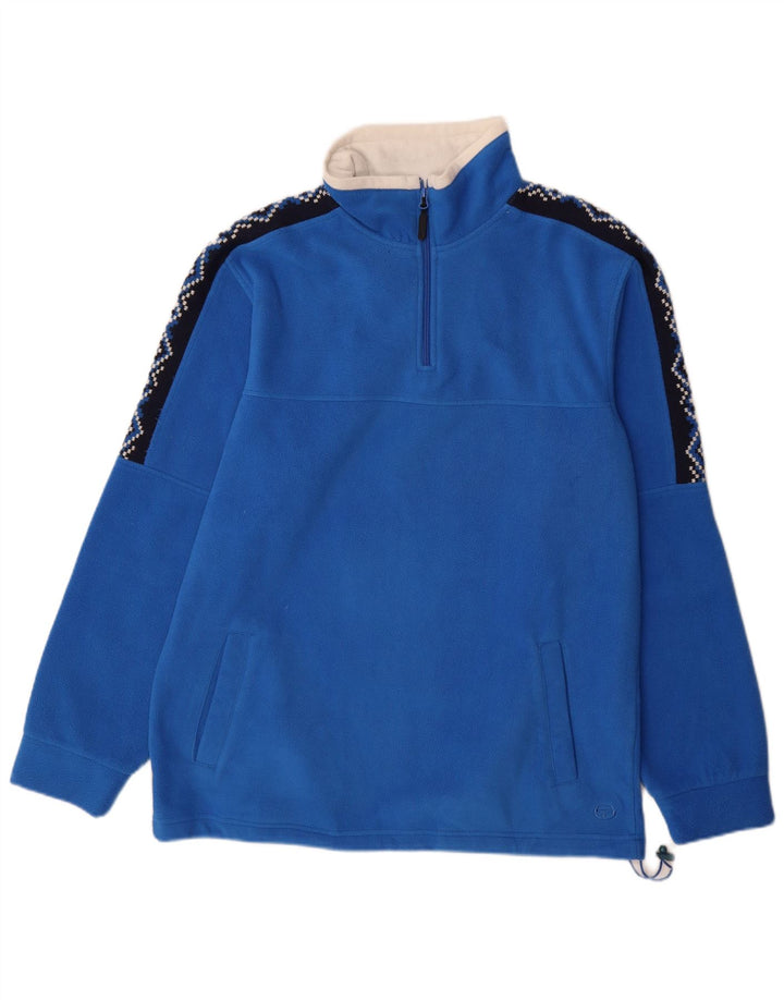 Sergio Tacchini Mens Zip Neck Fleece Jumper XL Blue Polyester