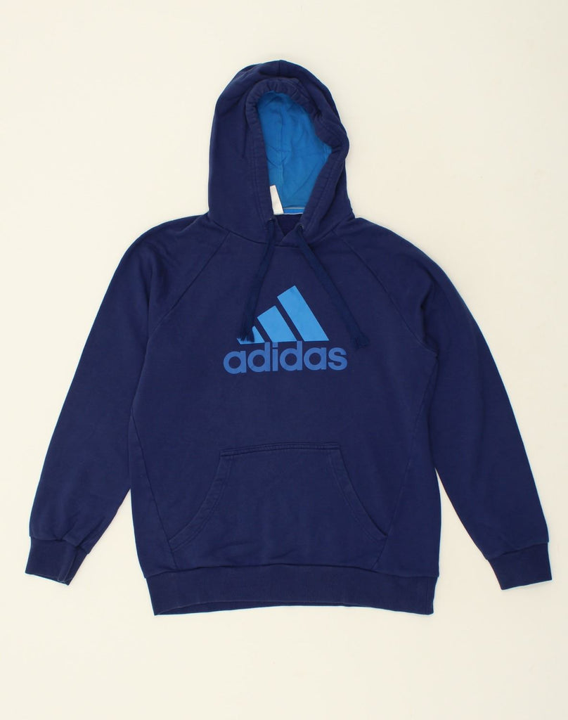 ADIDAS Mens Graphic Hoodie Jumper Medium Blue Cotton | Vintage Adidas | Thrift | Second-Hand Adidas | Used Clothing | Messina Hembry 