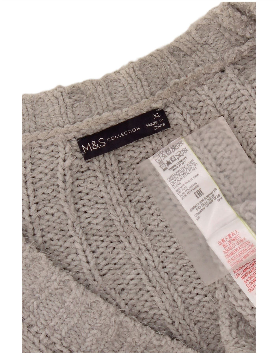 Marks & Spencer Womens Oversized Cardigan Sweater UK 18 XL Grey Polyester