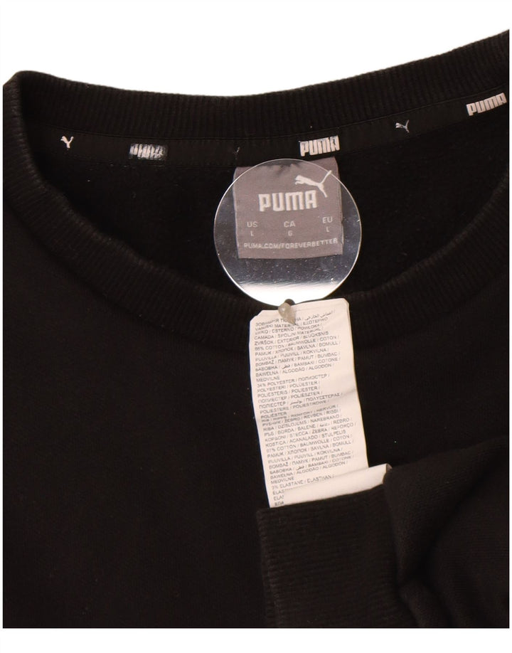 Puma Mens Sweatshirt Jumper Large Black Cotton