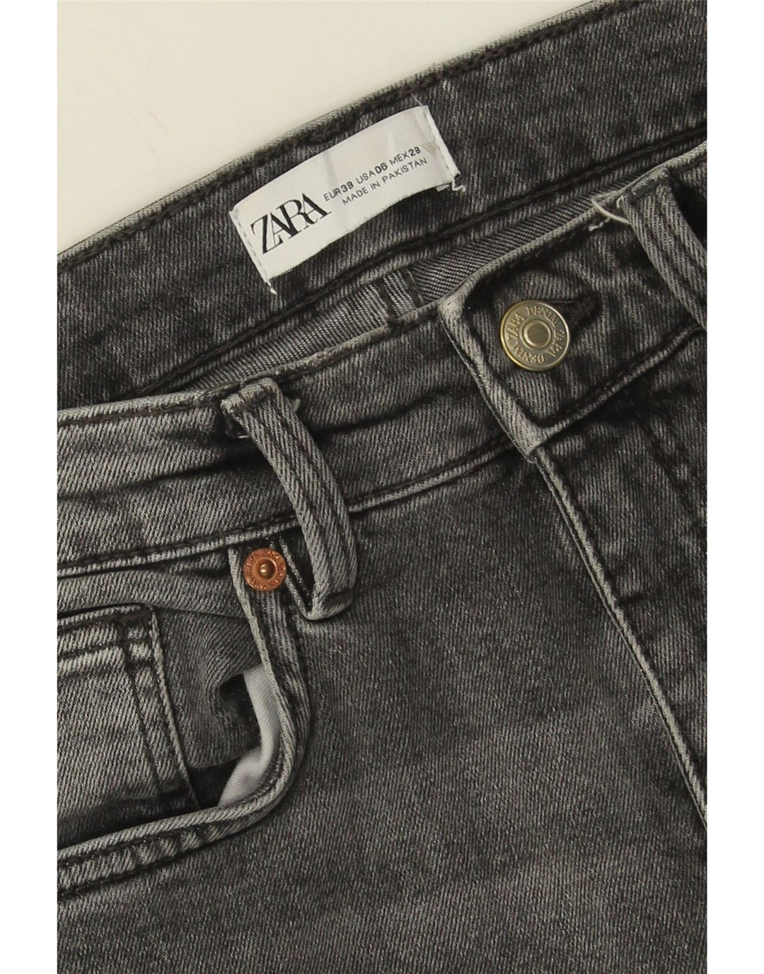 ZARA Womens Bootcut Jeans EU 38 Small W28 L25 Grey Cotton Vintage Zara and Second-Hand Zara from Messina Hembry 