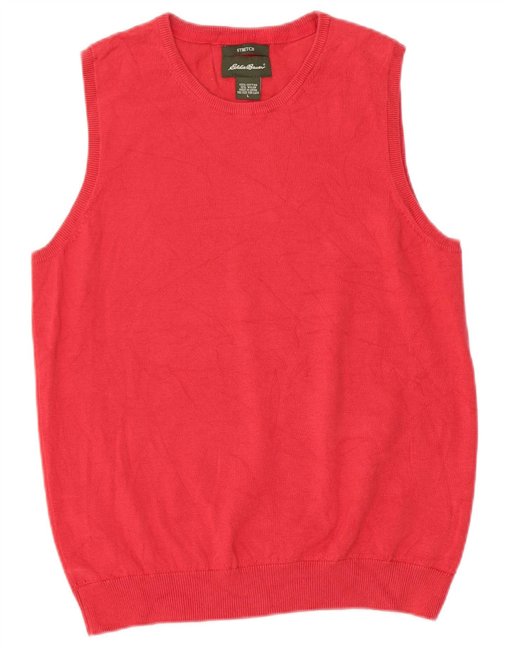 Eddie Bauer Womens Vest Tank Top UK 14 Large Red Cotton