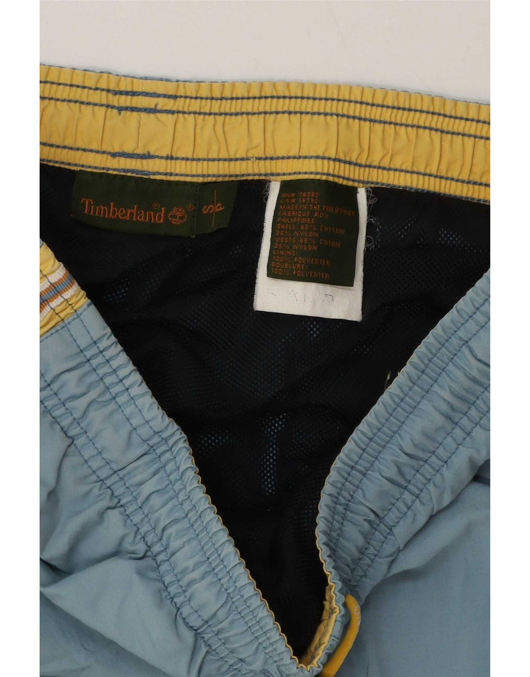 Timberland Mens Swimming Shorts Small Blue Colourblock Polyester