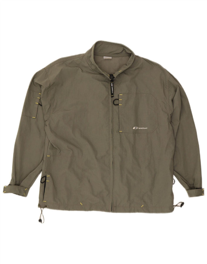 REEBOK Boys Windbreaker Jacket 11-12 Years  Khaki Nylon