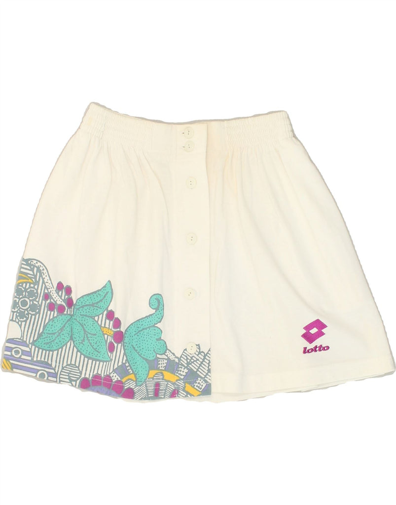 LOTTO Womens Graphic Tennis Skirt Large W32 White Polyester | Vintage Lotto | Thrift | Second-Hand Lotto | Used Clothing | Messina Hembry 