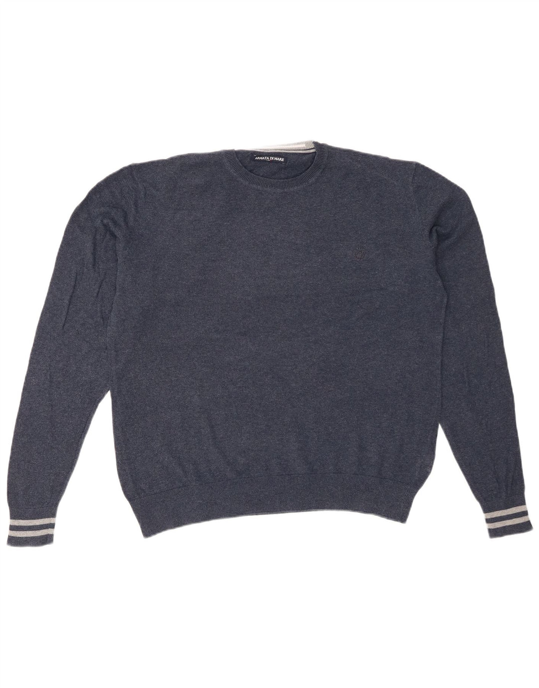 ARMATA DI MARE Mens Crew Neck Jumper Sweater IT 50 Medium Navy Blue Cotton