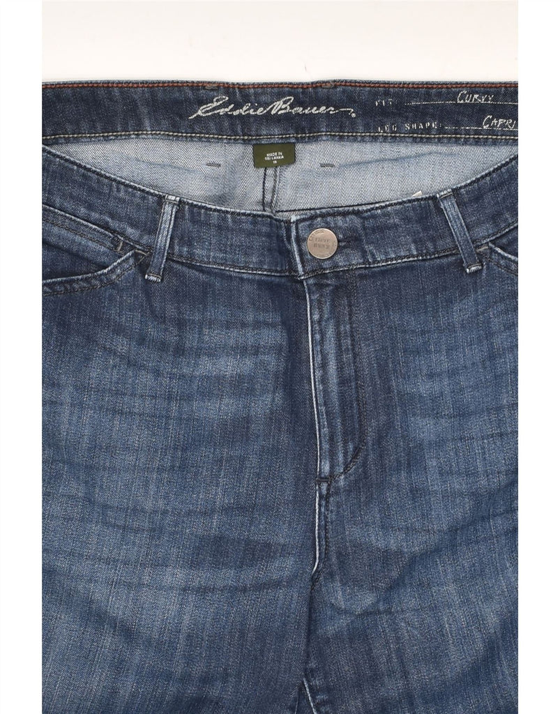 EDDIE BAUER Womens Curvy Capri Jeans UK 16 2XL W38 L22 Blue Cotton | Vintage Eddie Bauer | Thrift | Second-Hand Eddie Bauer | Used Clothing | Messina Hembry 