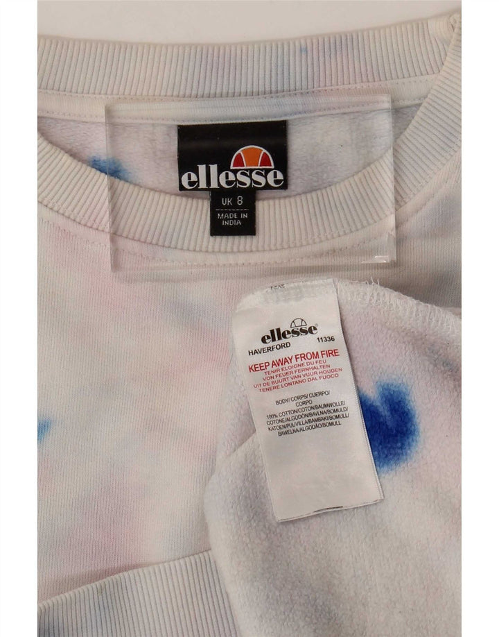 Ellesse Womens Oversized Sweatshirt Jumper UK 8 Small Multicoloured Tie Dye