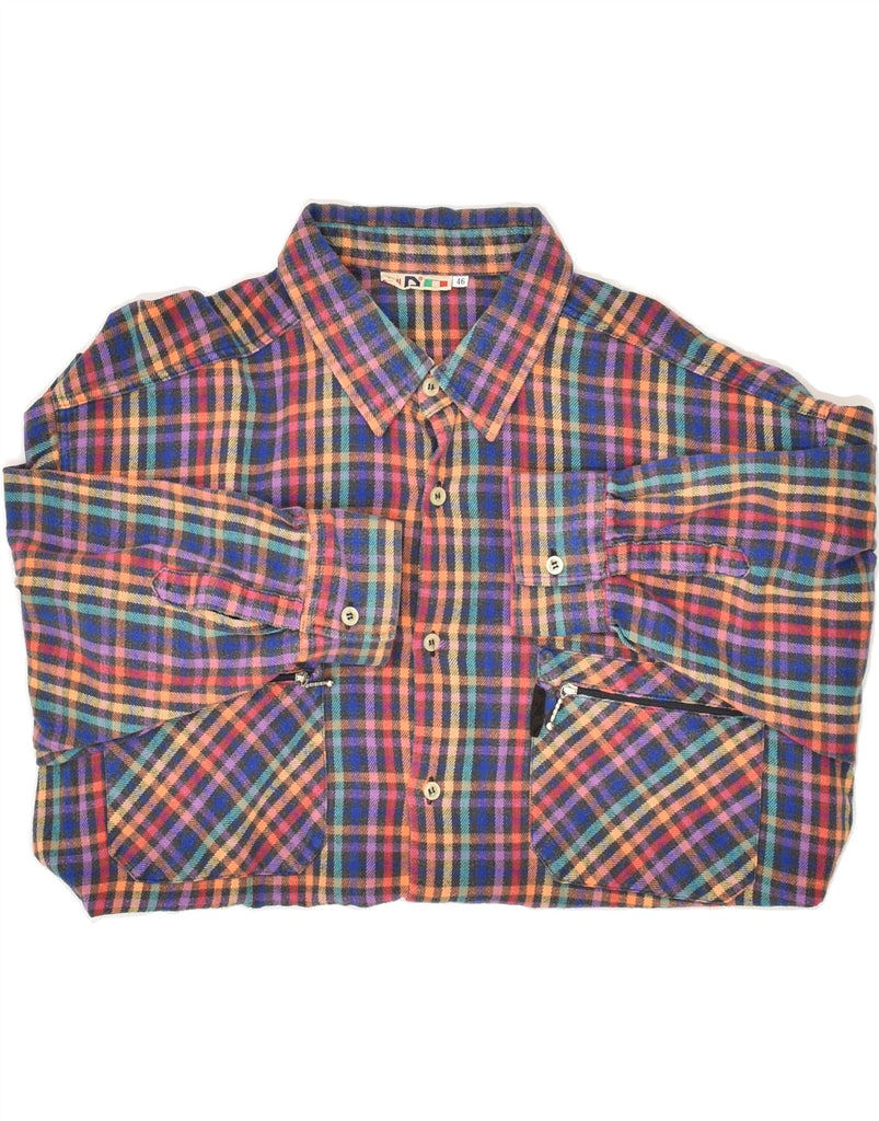 FILA Mens Flannel Shirt Size 46 2XL Multicoloured Check Cotton | Vintage Fila | Thrift | Second-Hand Fila | Used Clothing | Messina Hembry 