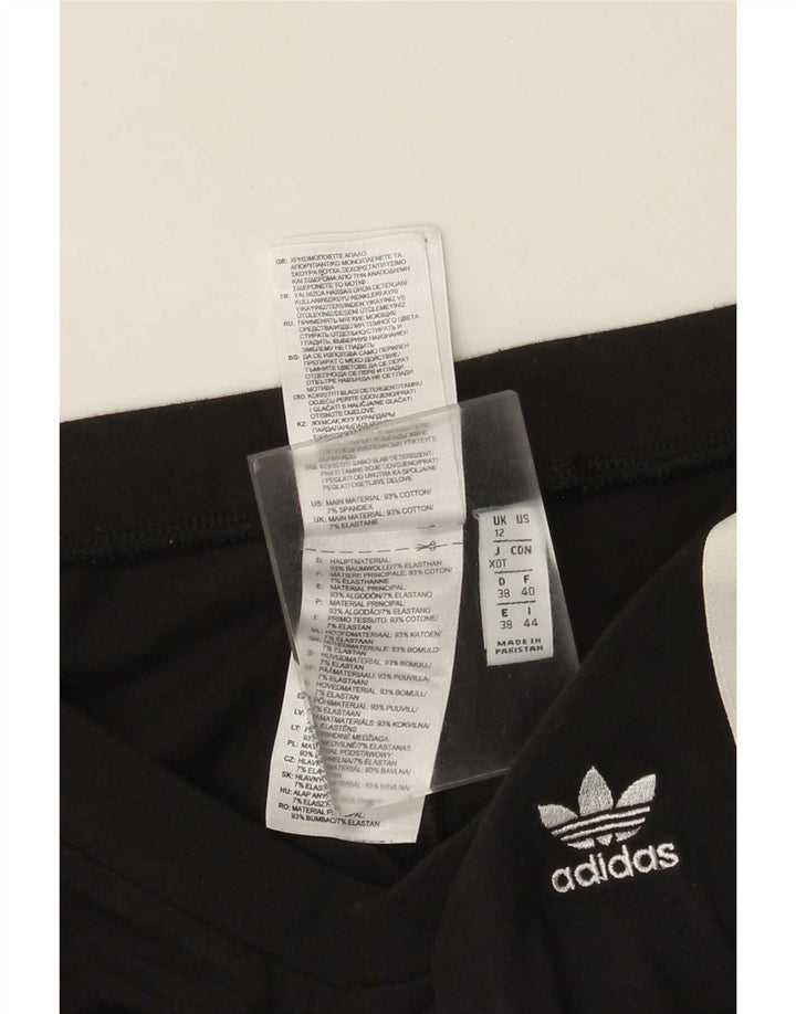 Adidas Womens Leggings UK 12 Medium Black Cotton