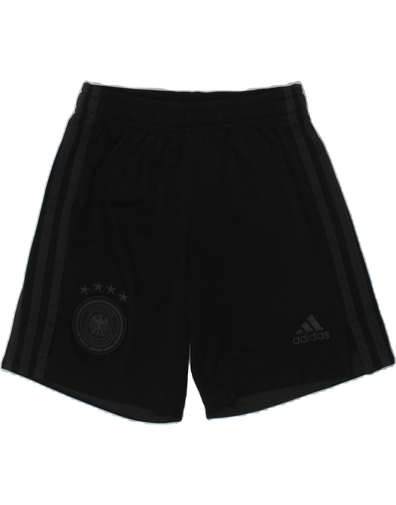 ADIDAS Boys Deutscher Fussball Bund Sport Shorts 7-8 Years Black Polyester | Vintage Adidas | Thrift | Second-Hand Adidas | Used Clothing | Messina Hembry 