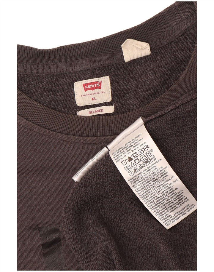 Levi's Mens Relaxed Graphic Sweatshirt Jumper XL Grey Cotton