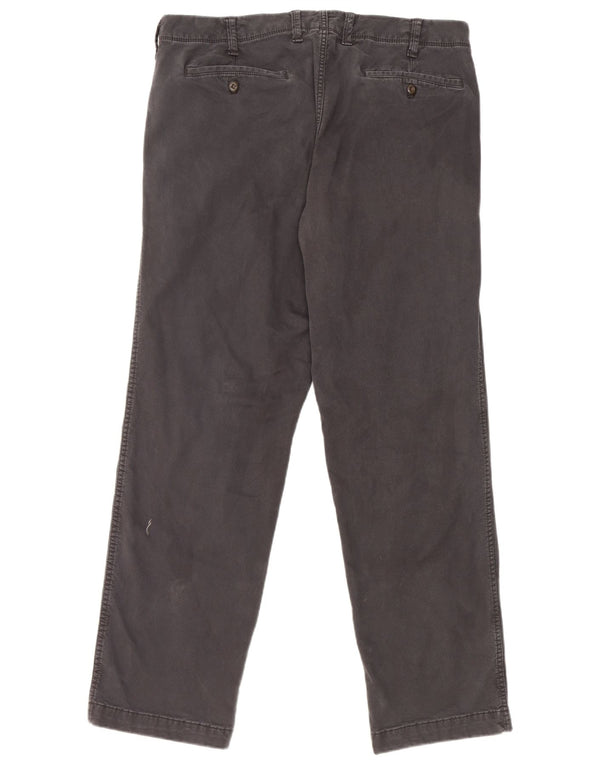 Gap Mens Straight Chino Trousers W36 L32 Black Cotton
