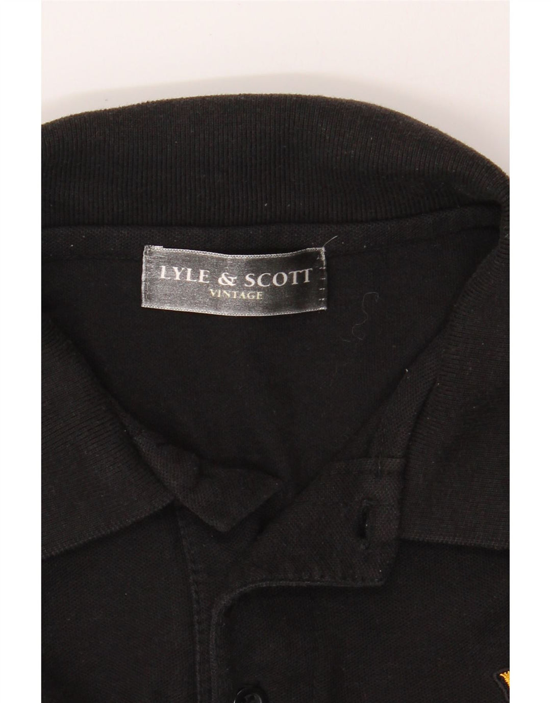 LYLE & SCOTT Mens Vintage Polo Shirt Medium Black Cotton Vintage Lyle & Scott and Second-Hand Lyle & Scott from Messina Hembry 