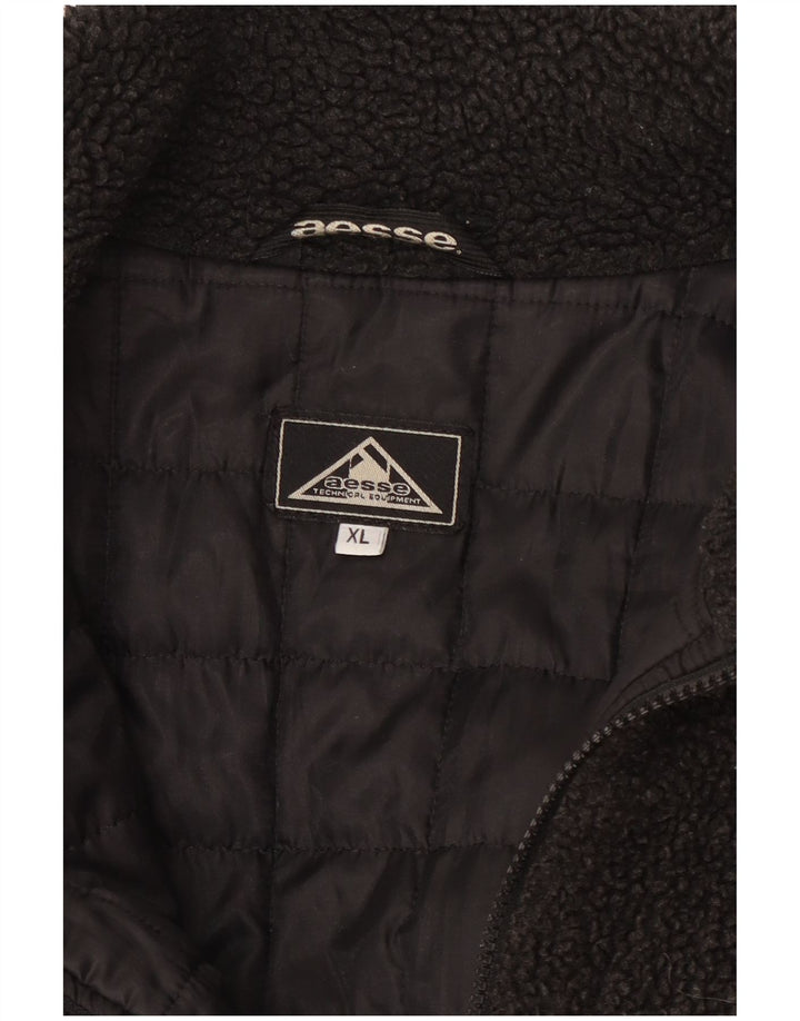 Aesse Mens Graphic Fleece Jacket UK 42 XL Black