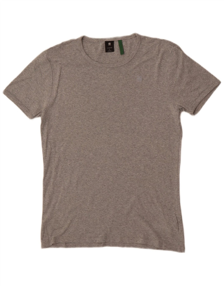 G-Star Mens T-Shirt Top Large Grey Flecked Cotton